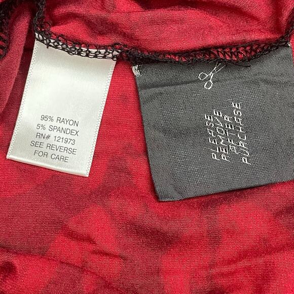 NEW Simply Vera Vera Wang Red and Black Crossover V-Neck Dress Size Large - Picture 6 of 10